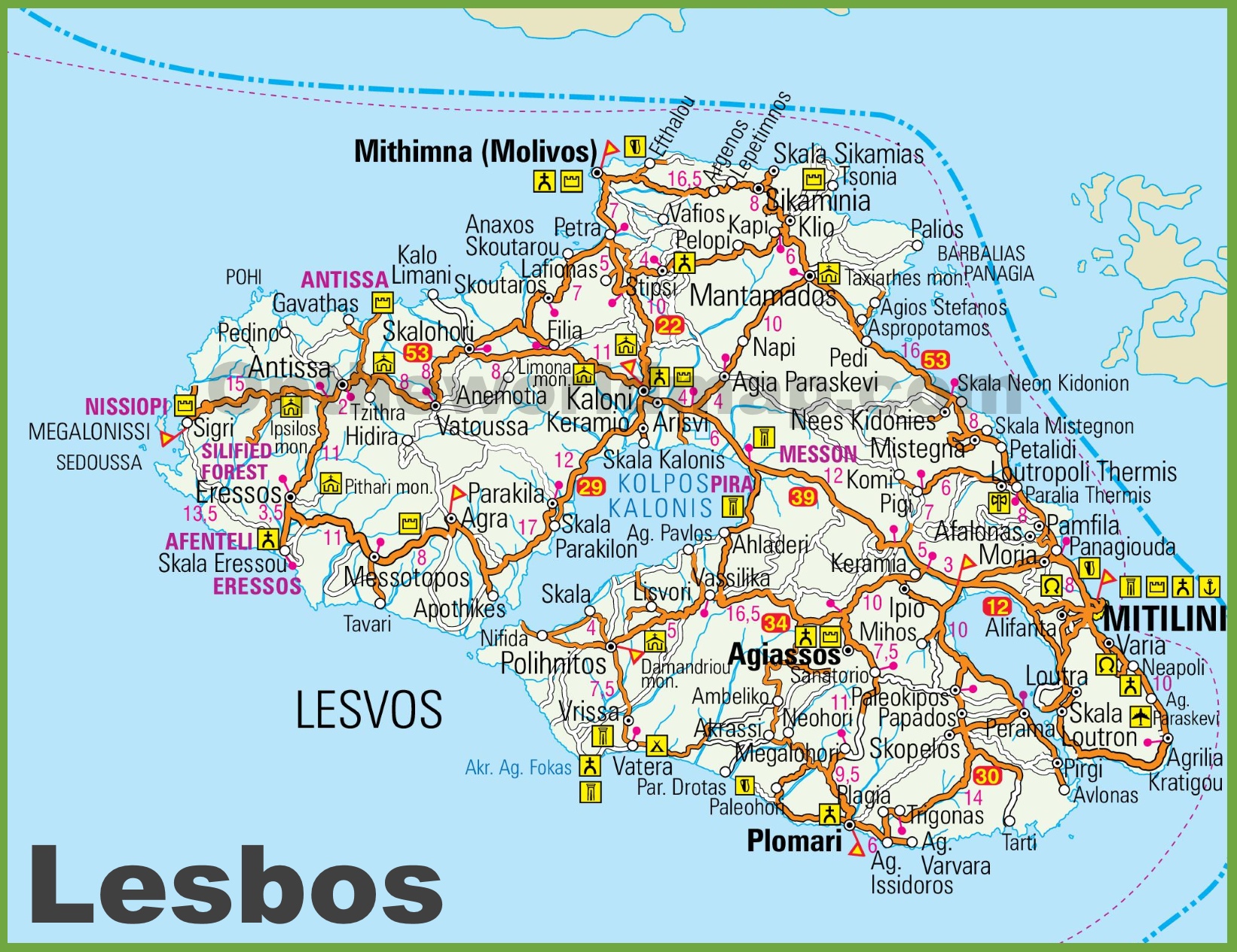 lesbos-tourist-map